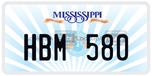 HBM580  license plate in MS