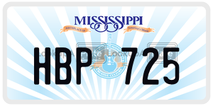HBP725 license plate in Mississippi