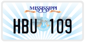 HBU109  license plate in MS