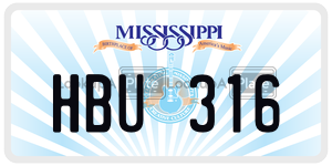 HBU316  license plate in MS