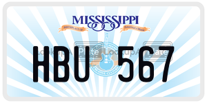 HBU567 license plate in Mississippi
