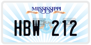 HBW212  license plate in MS