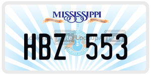 HBZ553 license plate in Mississippi