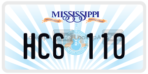 HC6110 license plate in Mississippi