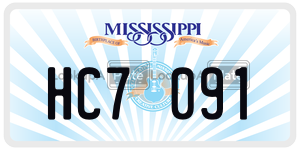 HC7091 license plate in Mississippi