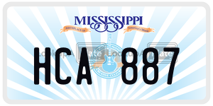 HCA887  license plate in MS