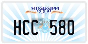 HCC580  license plate in MS