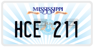 HCE211  license plate in MS