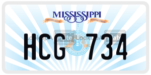 HCG734  license plate in MS