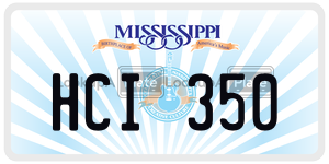 HCI350  license plate in MS
