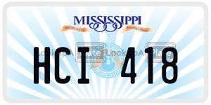 HCI418  license plate in MS