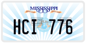 HCI776  license plate in MS