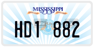 HD1882  license plate in MS