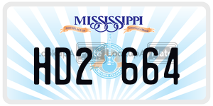 HD2664  license plate in MS