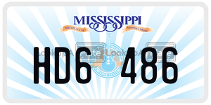 HD6486  license plate in MS