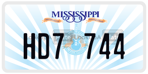 HD7744  license plate in MS
