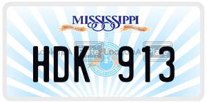 HDK913  license plate in MS