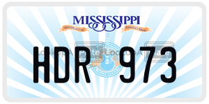 HDR973  license plate in MS