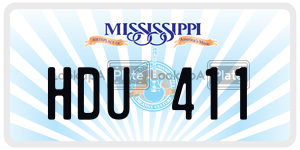 HDU411  license plate in MS