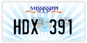 HDX391  license plate in MS