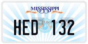 HED132  license plate in MS