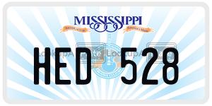 HED528  license plate in MS