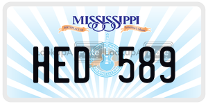 HED589  license plate in MS
