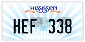 HEF338  license plate in MS