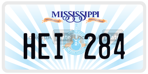 HEI284  license plate in MS