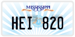 HEI820  license plate in MS