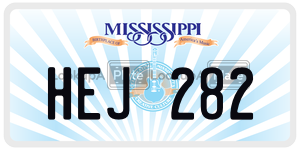 HEJ282  license plate in MS