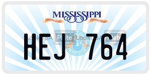 HEJ764  license plate in MS