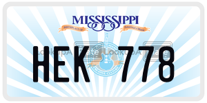 HEK778  license plate in MS