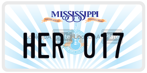 HER017  license plate in MS