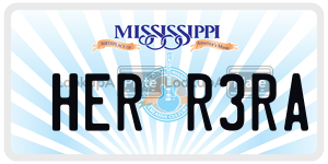 HERR3RA license plate in Mississippi
