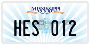 HES012  license plate in MS