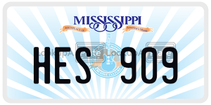 HES909  license plate in MS