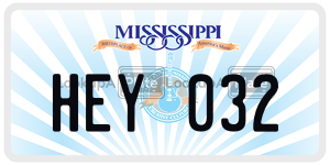HEY032  license plate in MS