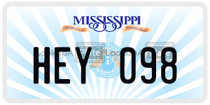 HEY098  license plate in MS