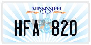 HFA820  license plate in MS