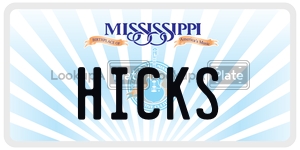 HICKS  license plate in MS