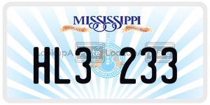 HL3233  license plate in MS