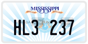 HL3237  license plate in MS