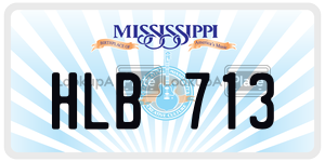 HLB713  license plate in MS