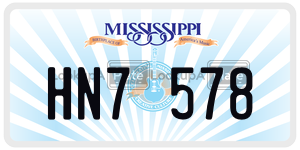 HN7578 license plate in Mississippi