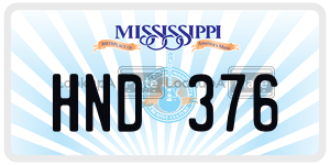 HND376  license plate in MS