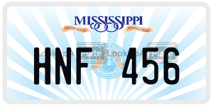 HNF456  license plate in MS