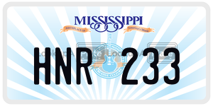 HNR233  license plate in MS