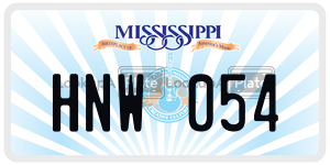 HNW054  license plate in MS