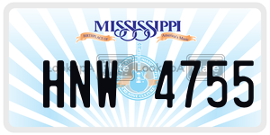 HNW4755  license plate in MS